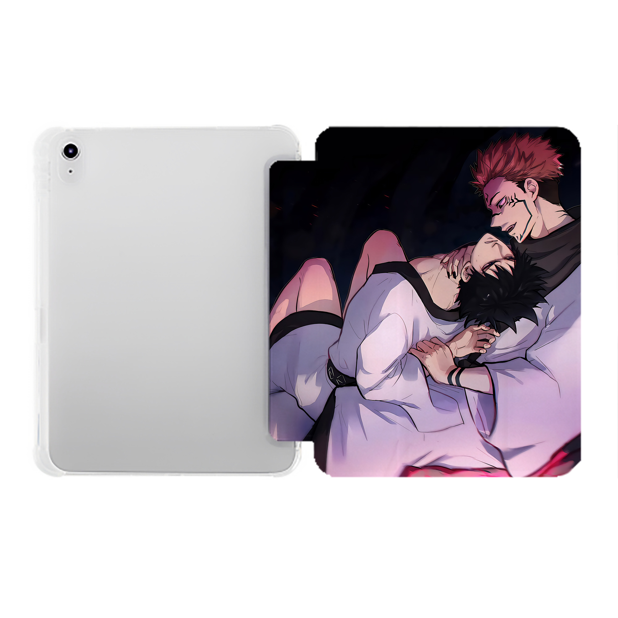 （画像用） 呪術廻戦 Jujutsu Kaisen IPad ケース ペン収納付き 三つ折りスタンド PUレザー×シリコン 対応機種9.5/10.5/10.9インチ